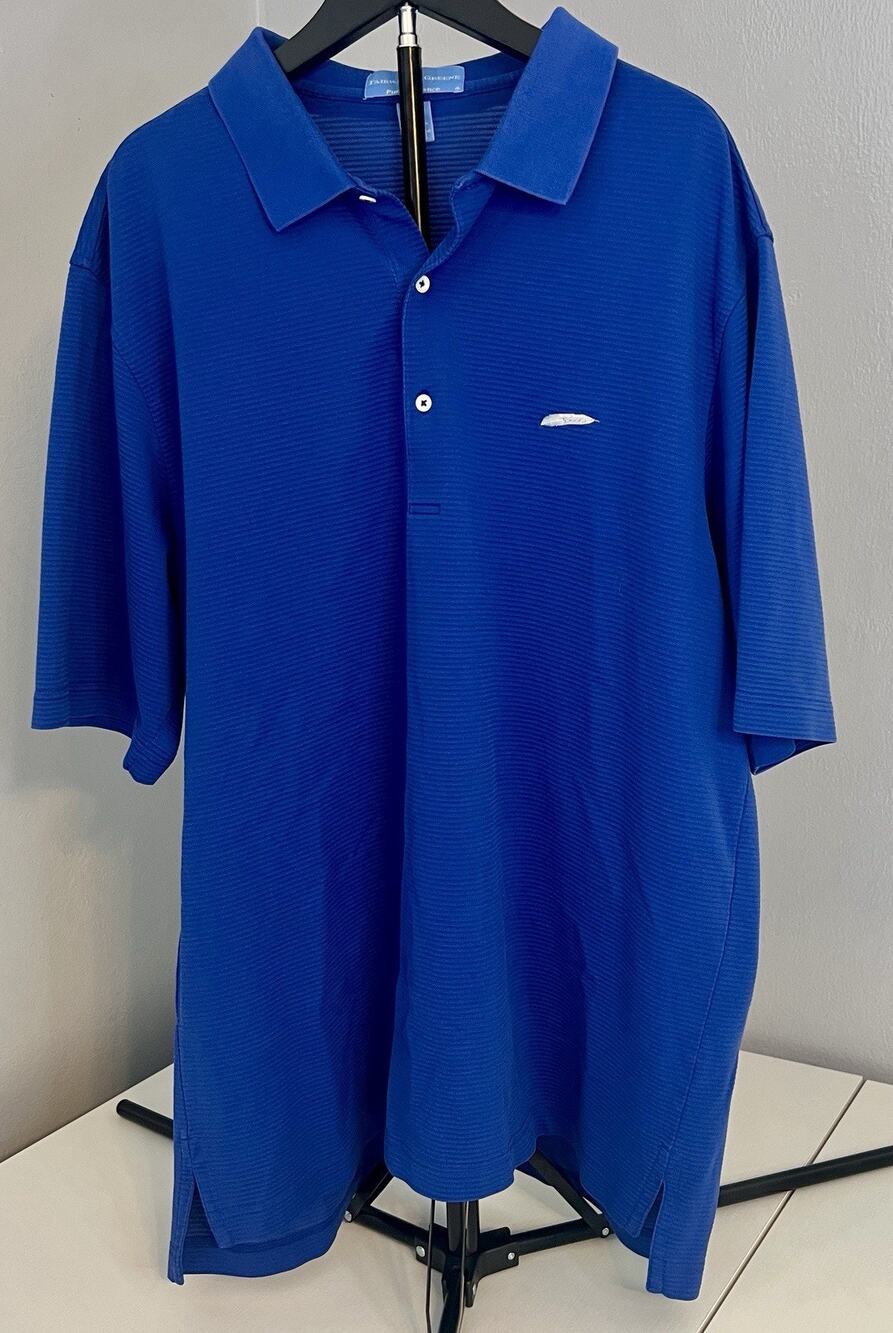 Fairway and Greene Performance Men’s Blue Golf Polo Shirt - XL Short Sleeve.